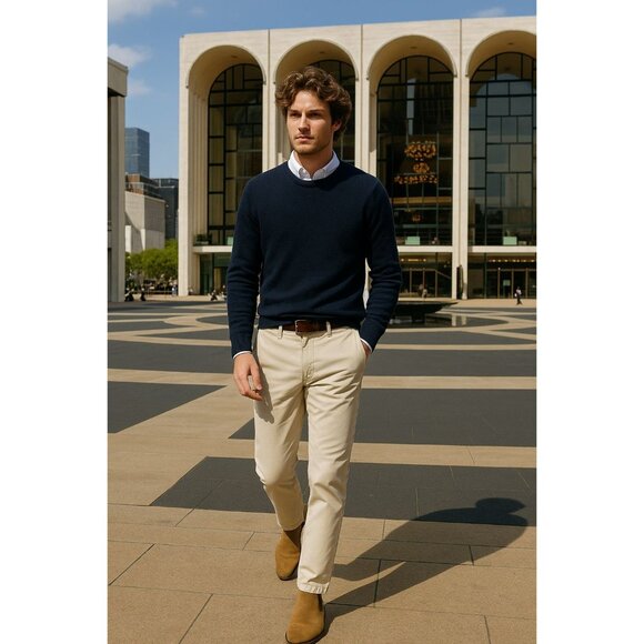 Abercrombie Fitch Size 32 Tan Cargo Pants Khaki Straight Fit Button Fly Trousers - Picture 4 of 13